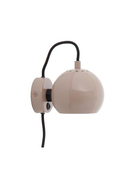 Applique sferica di design Ball, Paralume: metallo rivestito, Beige, Larg. 16 x Alt. 12 cm