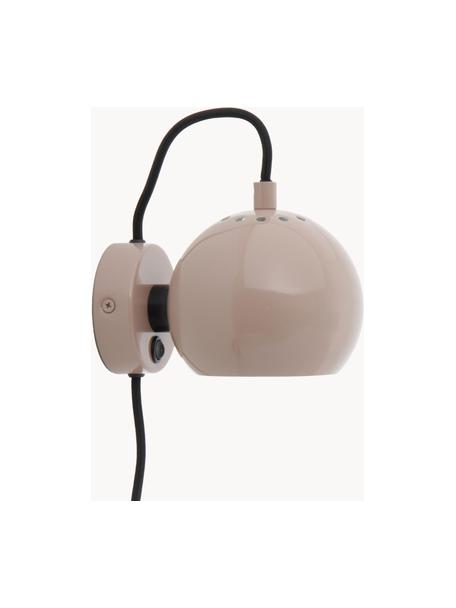 Applique sferica di design Ball, Paralume: metallo rivestito, Beige, Larg. 16 x Alt. 12 cm
