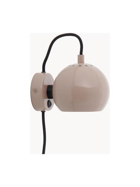 Design bolvormige wandlamp Ball, Lichtroze, B 16 x H 12 cm