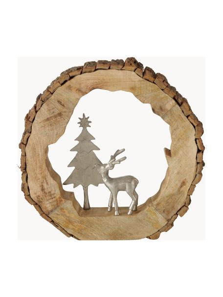 Dekorace s kovovými figurkami Ullach, Stříbrná, béžová, Š 40 cm, V 40 cm