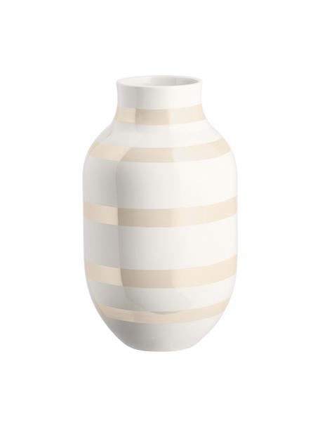 Große handgefertigte Keramik-Vase Omaggio, Keramik, Cremefarben, Ø 20 x H 31 cm