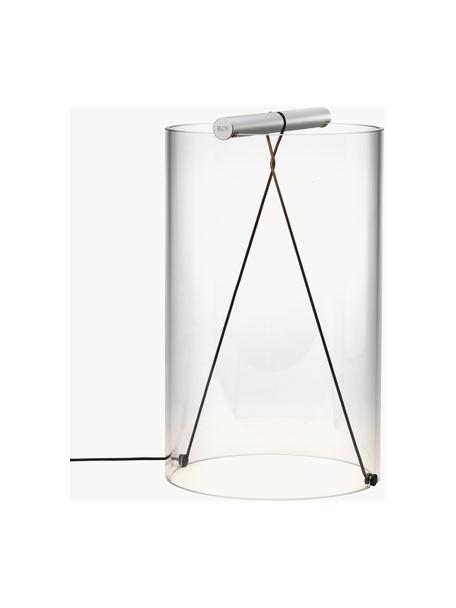 Dimbare LED tafellamp To-Tie, Lampenkap: glas, Zilverkleurig, transparant, Ø 21 x H 34 cm