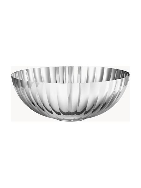 Plat de service en acier inoxydable avec structure rainurée Bernadotte, Acier inoxydable, poli, Argenté, polissage haute brillance, Ø 26 x haut. 10 cm
