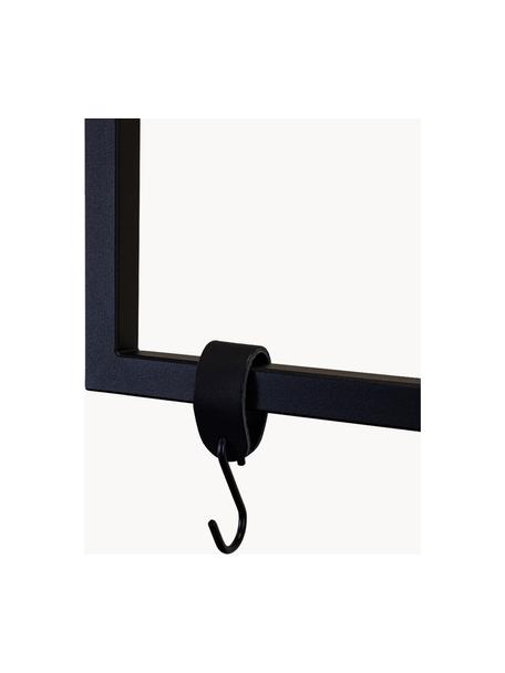 Garderobenhaken S-HAKEN, 3 Stück, Leder, Stahl, pulverbechichtet, Schwarz, B 5 x H 10 cm