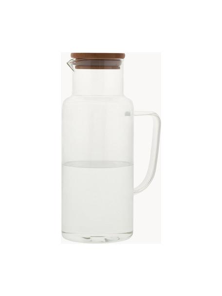 Jarra con tapón de bambú Jarro, 1 L, Transparente, 1 L