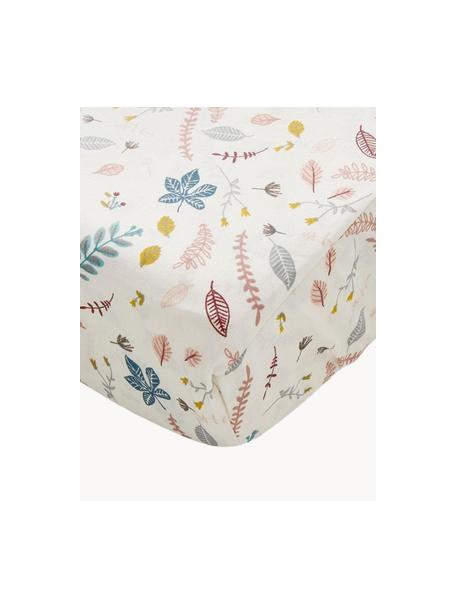 Housse de matelas à langer en coton bio Pressed Leaves, 100 % coton bio, certifié OCS, Couleur crème, multicolore, imprimé, larg. 50 x long. 65 cm