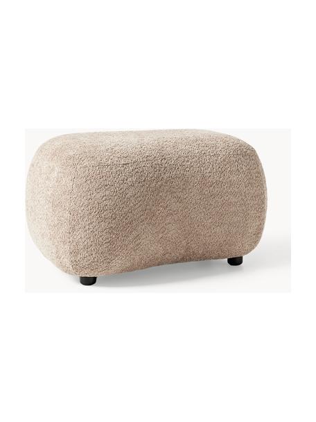 Hocker Alba aus Teddy-Bouclé, Bezug: 100 % Polyester (Teddy-Bo, Füße: Kunststoff Dieses Produkt, Teddy-Bouclé Beige, B 70 x H 42 cm, gebogen links