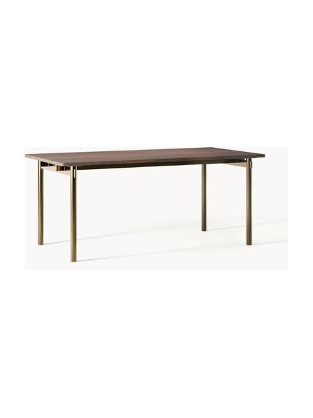 Mesa de comedor Mavi, tamaños diferentes, Tablero: madera de acacia, aceitad, Patas: metal recubierto, Madera de acacia, dorado, An 180 x F 90 cm