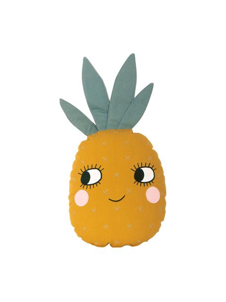 Kissen Pineapple aus Baumwolle, mit Inlett, Bezug: 100 % Baumwolle, Gelb, Graugrün, B 30 x L 56 cm