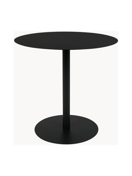 Tavolino rotondo in metallo nero Snow, Metallo verniciato a polvere, Nero, Ø 35 x Alt. 45 cm