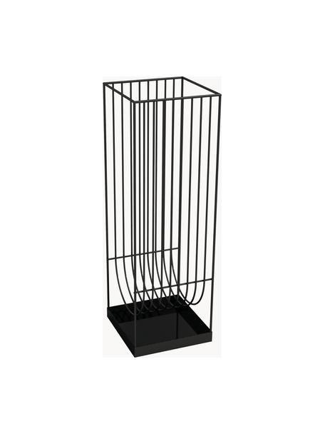 Stojak na parasole z metalu Curva, Metal powlekany, Czarny, S 18 x W 56 cm