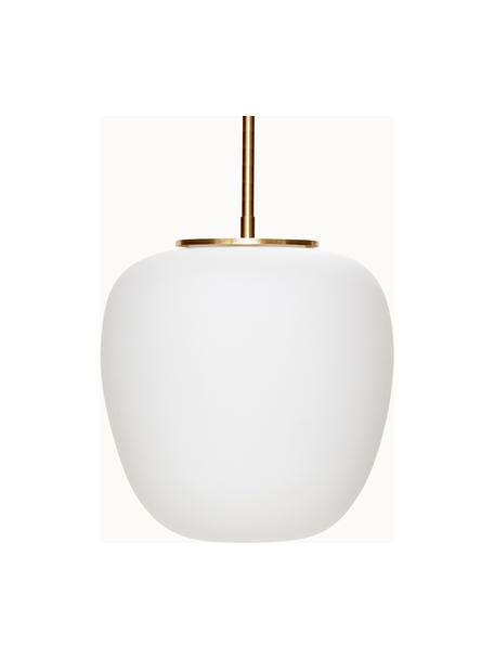 Kleine hanglamp Muse, Lampenkap: glas, Wit, goudkleurig, Ø 25 x H 36 cm