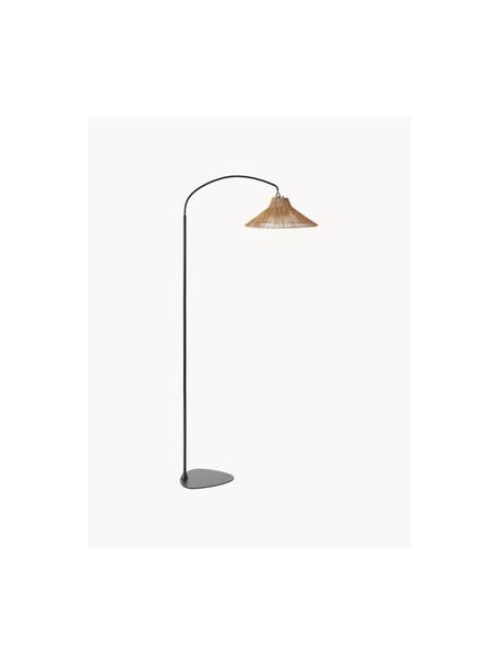 Ručne vyrobená stmievateľná stojacia LED lampa Niza, Hnedá, čierna, Š 40 x V 167 cm