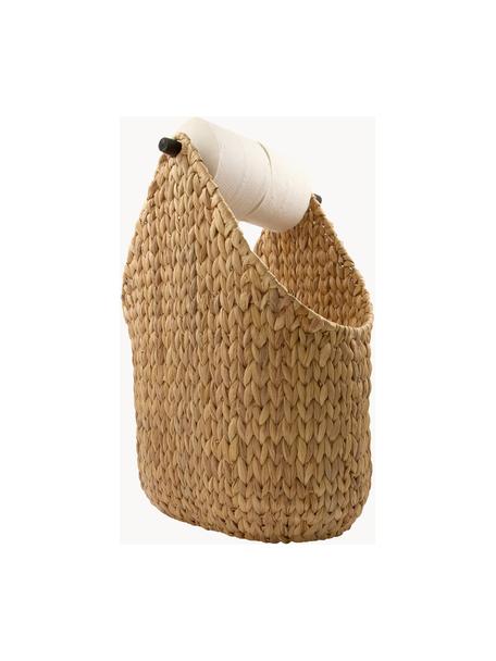 Cesta con portarrollos de baño artesanal Pape, Cesta: jacintos de agua, Marrón claro, An 35 x Al 50 cm