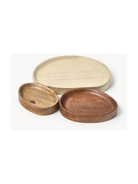 Deko-Tabletts Oda aus Mangoholz, 3er-Set, Mangoholz, lackiert

Dieses Produkt wird aus nachhaltig gewonnenem, FSC®-zertifiziertem Holz gefertigt., Helles und dunkles Mangoholz, Set mit verschiedenen Größen