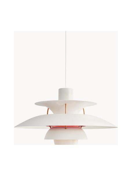 Hanglamp PH 5, Lampenkap: gecoat metaal, Diffuser: glas, semi-transparant, Wit, goudkleurig, Ø 50 x H 27 cm