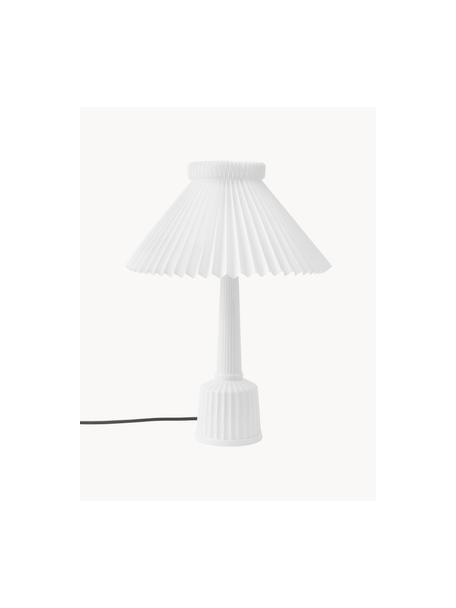 Lampe à poser artisanale en porcelaine Esben, Blanc, Ø 32 x haut. 44 cm