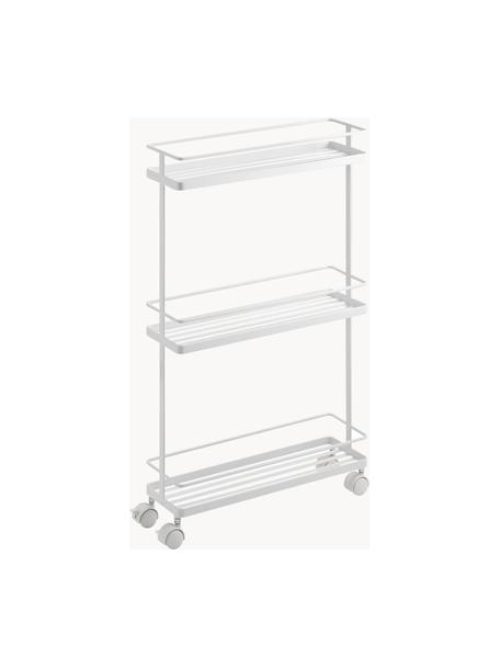 Carrello da cucina con ruote Tower, Acciaio rivestito, Bianco, Larg. 38 x Alt. 66 cm