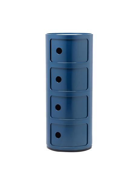 Design container Componibili 4 modules in blauw, Kunststof, Greenguard gecertificeerd, Blauw, Ø 32 x H 77 cm