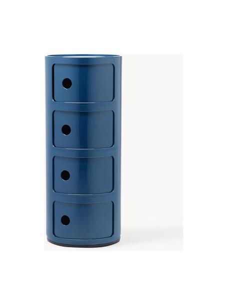 Design Container Componibili, 4 Elemente, Kunststoff (ABS), lackiert, Greenguard-zertifiziert, Graublau, glänzend, Ø 32 x H 77 cm
