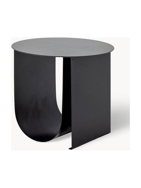 Okrúhly odkladací stolík Cher, Potiahnutá oceľ, Čierna, Ø 43 x V 38 cm