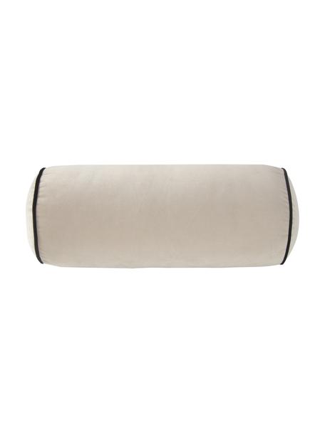 Cojín rulo de terciopelo Monet, Funda: 100% terciopelo de poliés, Beige, Ø 18 x L 45 cm