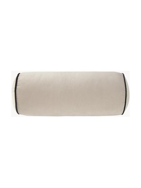 Samt-Nackenrolle Monet, mit Inlett, Bezug: 100 % Polyestersamt, GRS-, Hellbeige, Ø 18 cm, L 45 cm