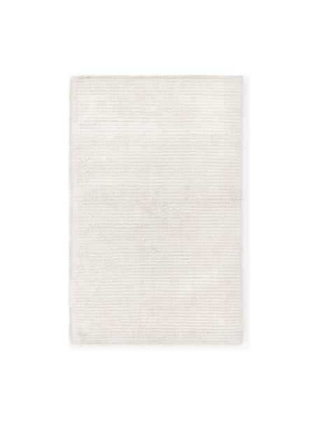 Nadýchaný koberec s vysokým vlasem a strukturovaným povrchem Wes, ručně tkaný, 100 % polyester, certifikace GRS, Krémově bílá, Š 120 cm, D 180 cm (velikost S)