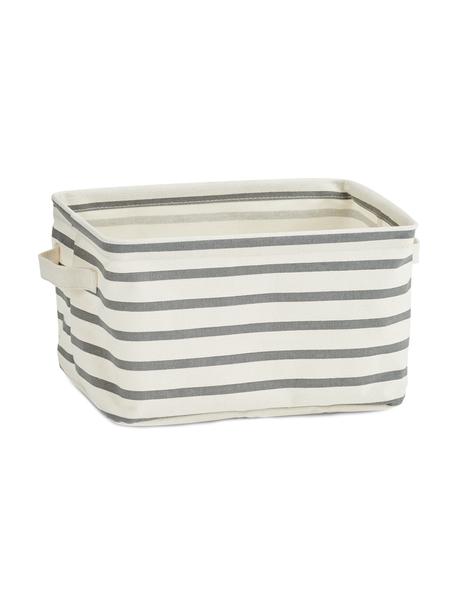 Opbergmand Stripes, Canvas, Grijs, crèmewit, B 28 cm x H 16 cm