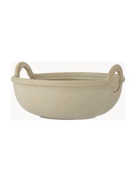 Handgemaakte plantenpot Janti van keramiek, Keramiek, Beige, Ø 33 x H 15 cm