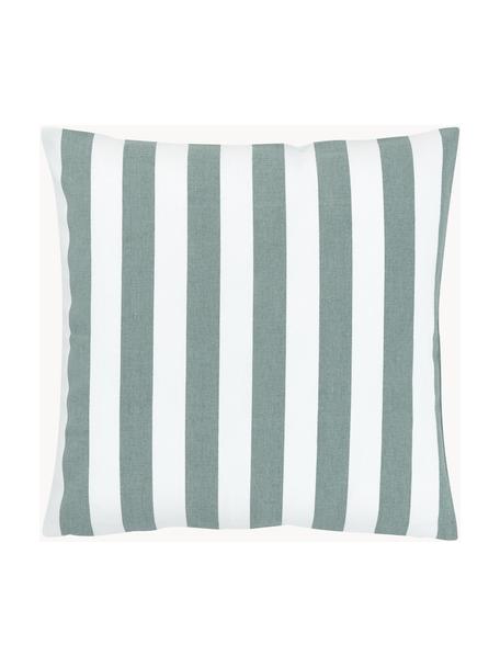 Gestreepte kussenhoes Timon in saliegroen/wit, 100% katoen, Groen, wit, B 40 x L 40 cm