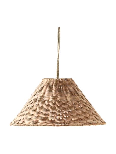 Zewnętrzna lampa wisząca LED z funkcją przyciemniania Calobra, Włókno naturalne, Brązowy, Ø 38 x W 18 cm