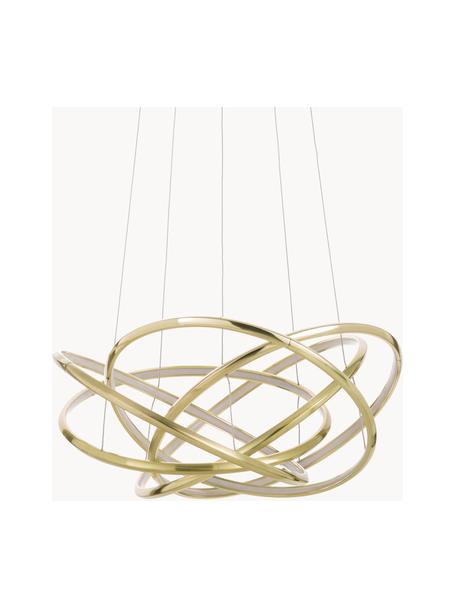 Große LED-Pendelleuchte Saturn, Lampenschirm: Aluminium, pulverbeschich, Baldachin: Stahl, vermessingt, Goldfarben, Ø 72 x H 40 cm