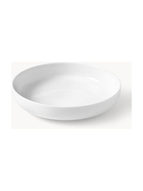 Platos hondos de porcelana Nessa, 4 uds., Porcelana dura de alta calidad esmaltada, Off White brillante, Ø 21 cm