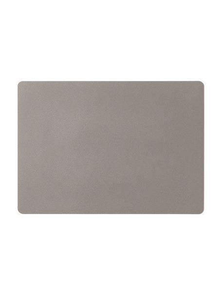 Omkeerbare placemats Spaldy van imitatieleer, 4 stuks, Kunstleer, Taupe, zwart, B 33 x L 46 cm