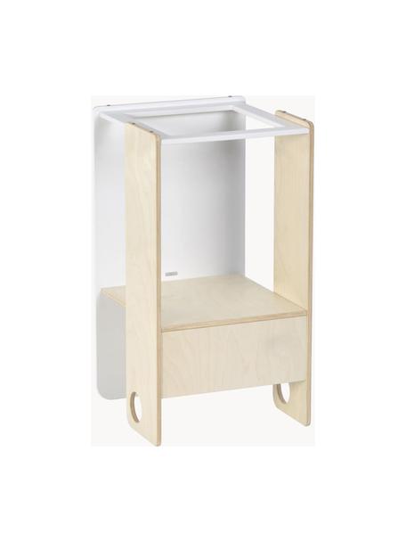 Kinder-Lernturm Nuun aus Holz, Mitteldichte Holzfaserplatte (MDF), Holz, Weiß, B 38 x H 71 cm