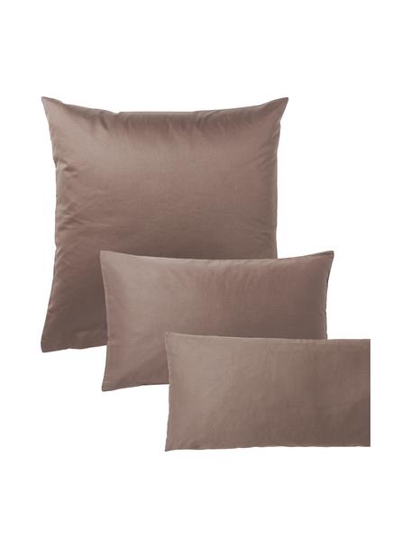 Poszewka na poduszkę z satyny bawełnianej Comfort, Brązowy, S 40 x D 80 cm