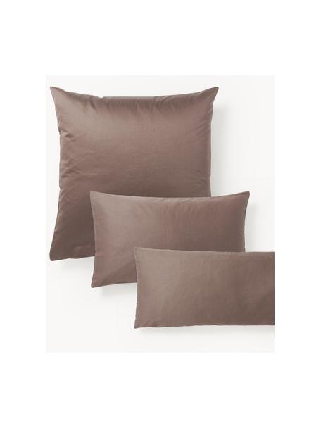 Obliečka na vankúš z bavlneného saténu Comfort, Tmavohnedá, Š 40 x D 80 cm