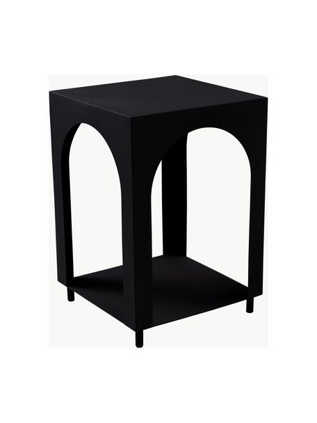 Odkladací stolík s dodatočným odkladacím priestorom Vesta, MDF-doska strednej hustoty, jaseňová dyha, Drevo, čierna lakovaná, Š 40 x V 59 cm
