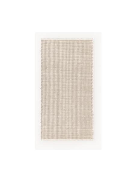 Handgewebter Wollteppich Amaro, Flor: 67 % Wolle, 33 % Baumwoll, Hellbeige, B 80 x L 150 cm (Grösse XS)