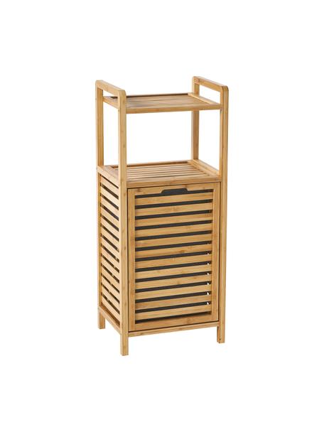 Scaffale bagno con portabiancheria Kit, Struttura: legno di bambù certificat, Legno chiaro, Larg. 40 x Alt. 95 cm