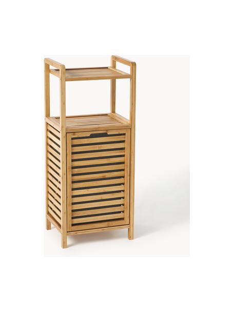 Estanteria de baño con cesta de lavandería Kit, Estructura: madera de bambú con certi, Cesta: polipropileno, poliéster , Madera clara, An 40 x Al 95 cm