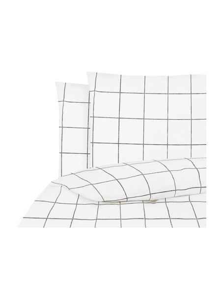 Perkal dekbedovertrek Juna, Weeftechniek: perkal Draaddichtheid 180, Wit, zwart, 200 x 200 cm + 2 kussenhoezen 60 x 70 cm
