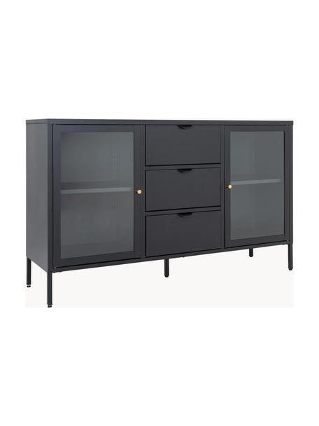 Aparador Dalby, Estructura: acero con pintura en polv, Negro, An 140 x Al 85 cm