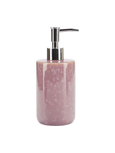 Distributeur de savon céramique lilas Mineral, Céramique, Lilas, rose, Ø 8 x haut. 18 cm