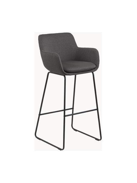 Barové stoličky Lisa, 2 ks, Tmavosivá, čierna, Š 52 x V 100 cm