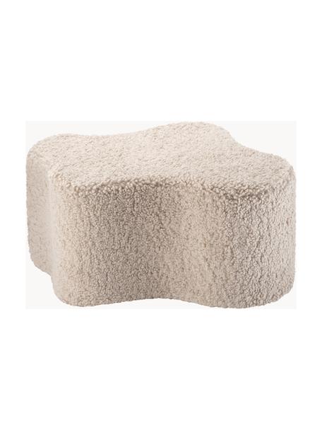 Handgefertigter Kinder-Pouf Cloud aus Teddy, Teddy Hellbeige, B 80 x T 30 cm