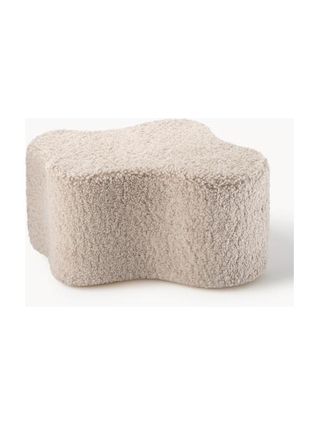 Handgefertigter Kinder-Pouf Cloud aus Teddy, Teddy Hellbeige, B 80 x T 30 cm