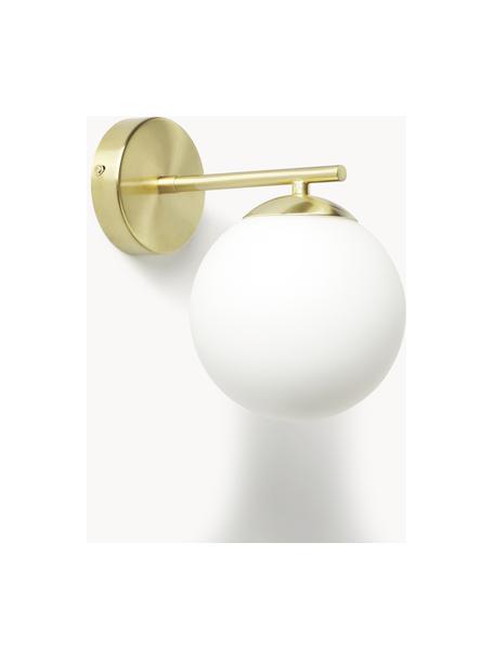 Nástěnné svítidlo z opálového skla Atlanta, Bílá, zlatá, Ø 15 cm, V 22 cm