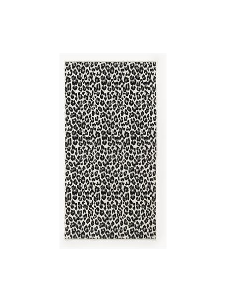 Telo mare con stampa leopardata Dale, Stampa: 100% velour Il materiale , Nero, bianco, Larg. 90 x Lung. 170 cm